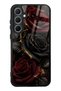Samsung A35 Obsidian Crimson Rose Design Glossy Phone Case