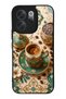 Vivo V70 Glossy Phone Case with Turquoise Ottoman Coffee Design
