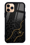 iPhone 11 Pro Black Panther Gold Design Glossy Phone Case
