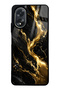 Oppo A38 Obsidian Gold Flow Design Glossy Phone Case