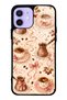 iPhone 12 Glossy Phone Case with Blush Coffee Bow Design