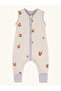 Fiber-Free Footed 1.0 Tog Cotton Double Layer Fabric Girls' and Boys' Sleeping Bag/Rainbow Beige - 3