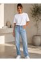 Set of 2 Women's White-Khaki Basic T-Shirts - Crew Neck Cotton T-Shirt - 2