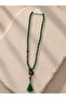 Women's Wooden Tip Tassel Detailed Bohemian Necklace