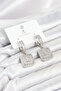 Silver Color Zircon Stone Square Model Women's Evening Dress Earrings Stainless Steel Colorfast Gift - 2