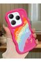Infinix Hot 40 Pro Compatible Case Camera Protective Red Silicone Couple Phone Case Rainbow Pattern