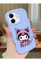 Infinix Smart 9 Compatible Case Camera Protector Blue Silicone Couple Phone Case Kuromi Pattern