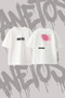 Firework Design Back Printed Cotton White Oversize T-Shirt