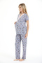 Women's 95% Viscose Floral Patterned Maternity & Postpartum Buttoned Pajama Set - 3