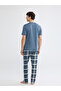 Vizyon New Season Regular Fit Plaid Men's Pajama Set - 8