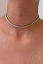 Steel Zircon Waterway Elevator Choker Necklace - 2