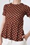 Women's Sandy Crew Neck Short Sleeve Peplum Blouse - 2