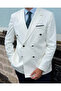 Men's Premium Italian Style Combination Double-Breasted Suit – Double-Button Slim Fit Jacket and Fabric Pants - 3