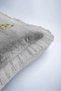 Vintage Floral Botanical Fringed Pillowcase - Nostalgic Floral Gray Cream Tassel Throw Pillow Cover - 8