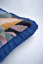 Abstract Floral Pattern Fringed Pillowcase-Artistic Floral Blue Pink Navy Blue Throw Pillow Cover with Tassels - 8