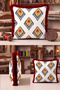 Ethnic Ikat Patterned Fringed Pillowcase - Authentic Anatolian Bohemian Gray Burgundy Tassel Throw Pillow Cover - 6