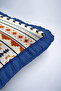 Aztec Ethnic Geometric Fringed Pillowcase - Authentic Bohemian Orange Navy Blue Tassel Throw Pillow Cover - 8