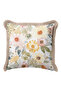 Floral Pastel Spring Fringed Pillowcase - Watercolor Botanical Green Mink Tassel Throw Pillow Cover - 6