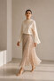 Polka Dot Pleated Vanilla Skirt with Elastic Waist 0242 - 3