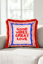 Good Vibes Great Love Fringed Pillowcase - Retro Pink Red Burgundy Tassel Throw Pillow Cover - 7