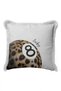 Leopard Print Stylish Decorative Fringed Pillow Cover - Safari Bohemian Coffee Gray Tassel Throw Pillow Cover