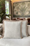 Elegant Fringed Pillowcase with Botanical Leaf Motif - Natural Branch Motif Mink Tassel Throw Pillow Cover