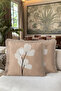 Floral Orchid Pattern Fringed Pillowcase - Botanical Powder Cream Mink Tassel Throw Pillow Cover - 6