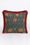 Floral Patterned Vintage Floral Fringed Pillowcase-Botanical Boho Petrol Burgundy Tassel Throw Pillow Cover - 7