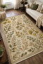Flower Leaf Patterned Non-Slip Base Machine Washable Digital Printed Chenille Carpet Rug Runner - 3