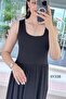Square Collar Crystal Viscose Fabric Dress 6Y338 - 4