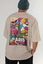 Paris France 4 Beige Oversize Country City Back Printed Unisex T-Shirt 100% Cotton Premium - 6