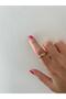 Chain Figure Adjustable Steel Gold Ring - 4