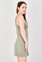 Women Plain Mini Dress,Olive - 2