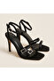 Glitz Silvery Satin Banded Stiletto with Stone Buckle Detail - 5