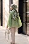 Hakim Collar Belted Lined Spanish Sleeve Oversize Lyocell Tunic - Green - 4