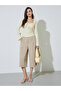 Yellow Long Sleeve Shirred Tie-Front Top - 2
