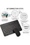 Ultra-Slim Bluetooth Keyboard, 25cm Wireless, 200g Lightweight, Silent Keys, 40-Hour Battery Life, Black with Mouse - 4