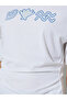 White Graphic Print Cinch Waist T-Shirt - 4