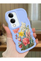 Vivo Y04 Compatible Case Camera Protector Blue Silicone Couple Phone Case Floral Pattern