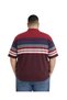 Men's Large Size Burgundy Polo Collar Short Sleeve Stripe T-Shirt 5Xl-6Xl-7Xl-8Xl - 3