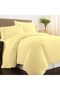 Luxury 100% Cotton Double Duvet Cover Set 200x200 cm Mellow Yellow, 800 Thread Count Comfy Breathable Long Staple Cotton Sateen Weave Duvet Cover Set with 2 Pillowcases (Bedding Set)