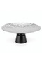 Luhpar Black Wooden Footed Wave Textured Aluminum Candy Tray - 13×33 cm