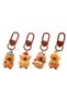 Set de 4 brelocuri mini capibara, 3 cm, multicolor, 27554