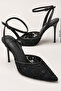 Women's Comfortable Full-Fit Black Lace Pointed Toe High Stiletto - 2