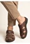 Men's Brown Poly Sole Daily Comfortable Sandals Slippers - 3