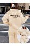 Unisex Men's Women's London England Printed Oversize 3 Thread Hooded Tracksuit Set