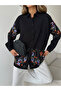 Women's Oversize Shirt with Embroidered Front and Sleeves, Beaded Work - 7