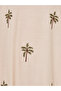 Beige Embroidered Maxi Dress - 4