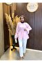 Sıla Rose Detailed Cotton Lined Shirt |   Powder - 2