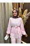Vina Layered Ruffle Detailed Belted Double Set |   Pink - 4